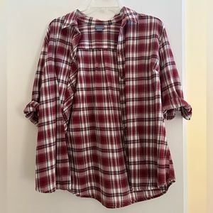 Laura Scott Red Plaid Button Down
